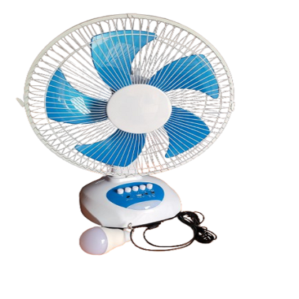 Solar Rechargeable Table Fan with Bulb
